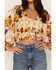 Talisman Women's Malicon Floral Print Puff Sleeve Crop Top, Multi, hi-res