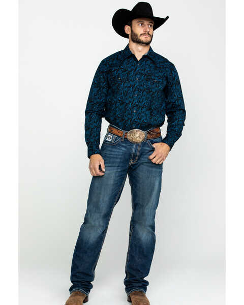 Image #6 - Cody James Men's Dandelion Paisley Print Long Sleeve Western Shirt , , hi-res