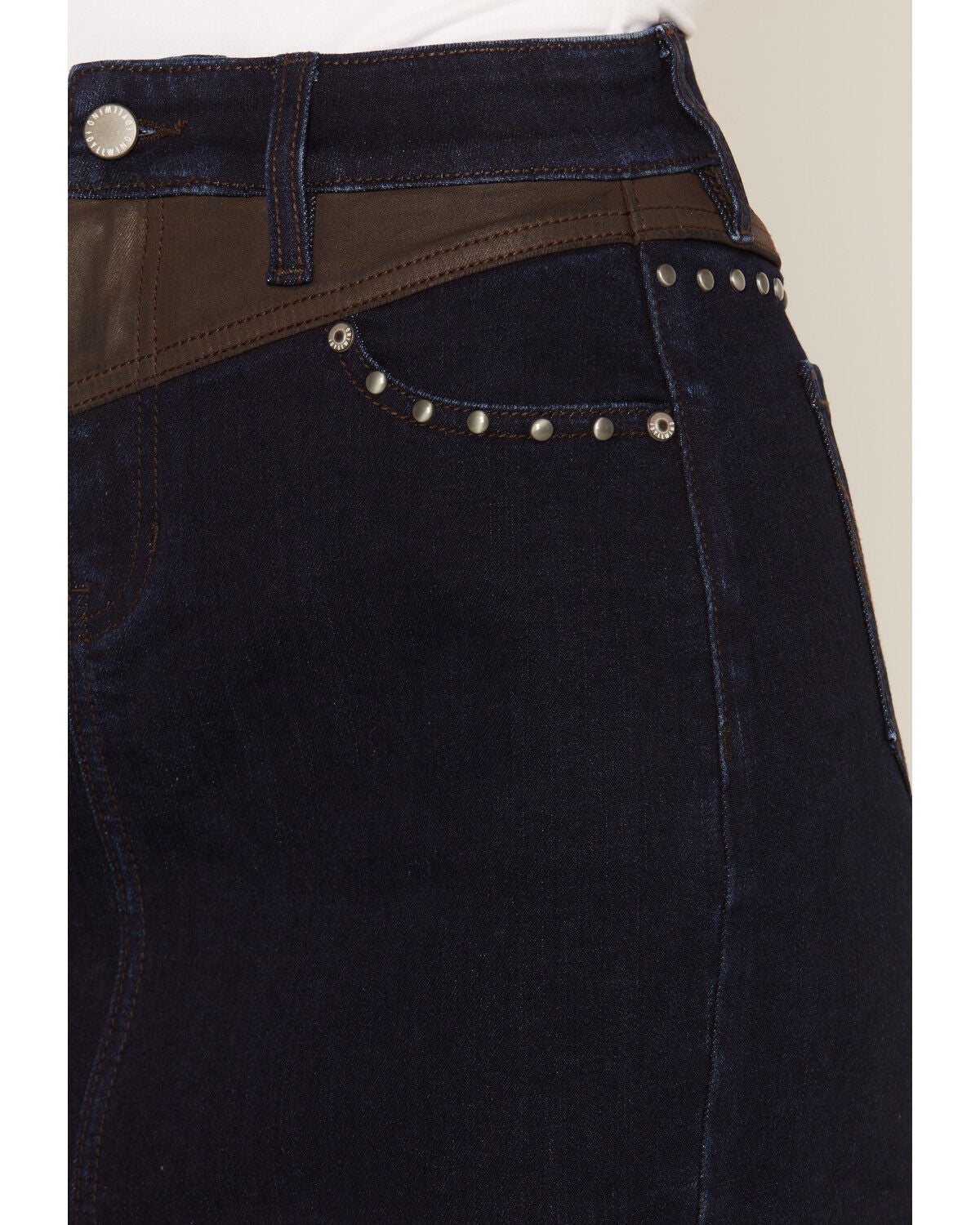 Image #4 - Idyllwind Women's Duluth Coated Yoke Dark Wash Stretch Denim Mini Skirt, Dark Wash, hi-res