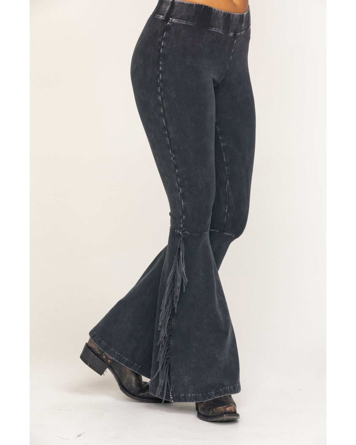 black fringe pants