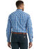 Image #3 - Wrangler Men's 20X Plaid Print Long Sleeve Snap Stretch Western Shirt, Blue, hi-res