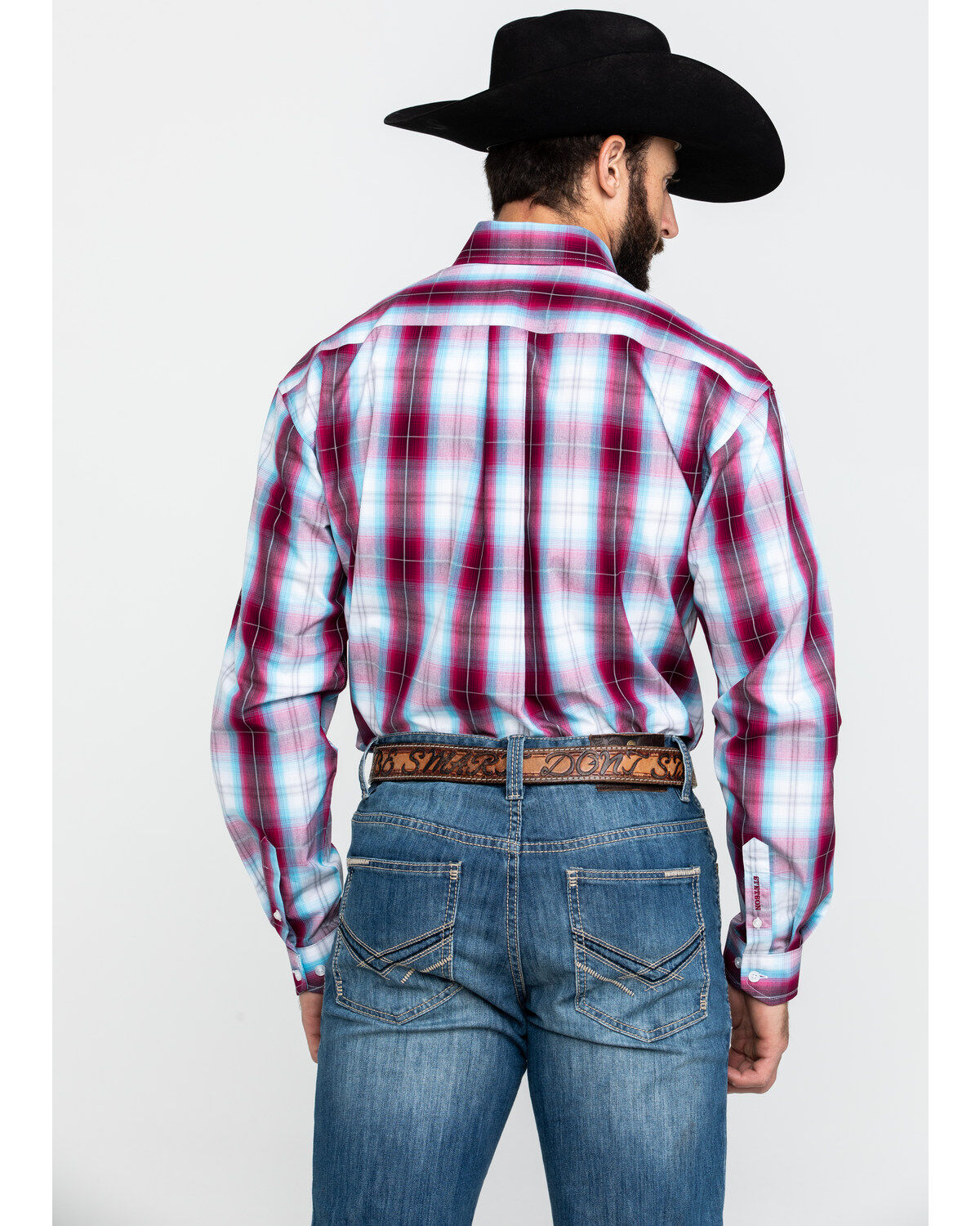 Image #2 - Stetson Men's Spring Ombre Plaid Button Long Sleeve Western Shirt , , hi-res
