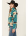 Image #3 - Ariat Women's Southwestern Print Berber Pullover, Teal, hi-res