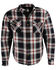 Image #6 - Milwaukee Performance Men's Aramid Reinforced Plaid Flannel Biker Shirt, Black/red, hi-res