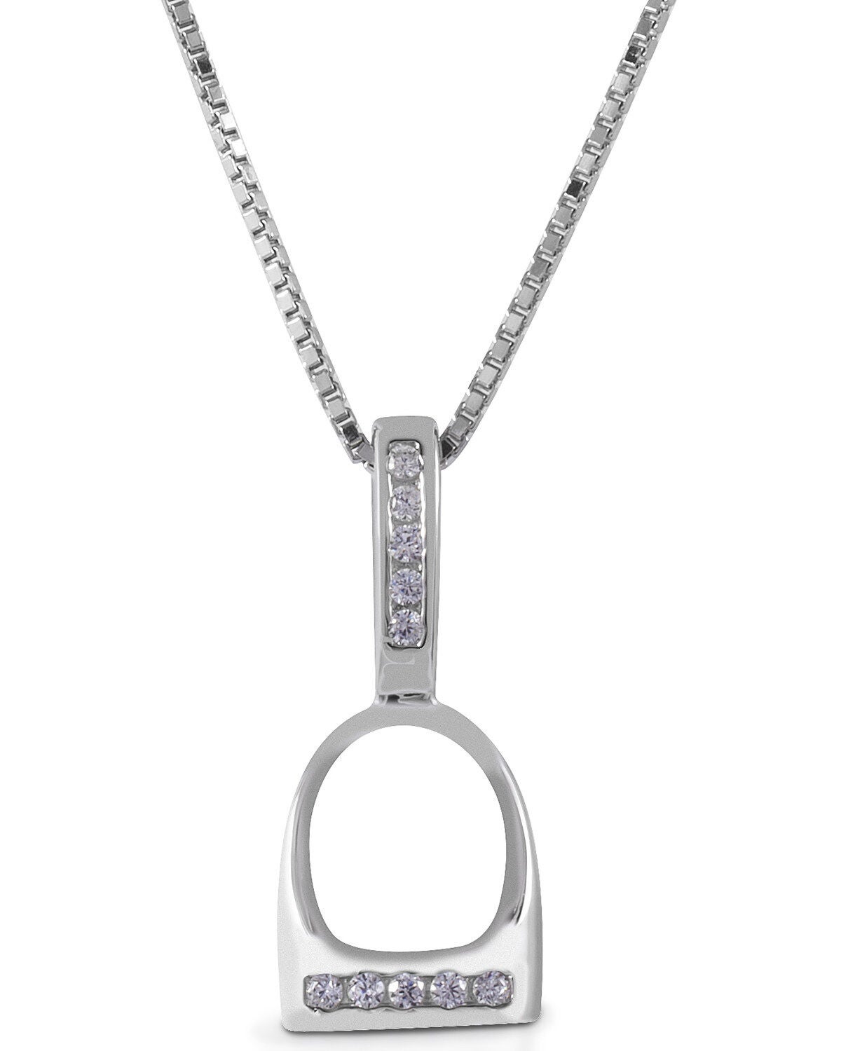 Kelly Herd Women's Small English Stirrup Necklace, Silver, hi-res
