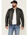 Maruitius Leather Men's Plexo Gray Zip-Front Leather Moto Jacket , Grey, hi-res