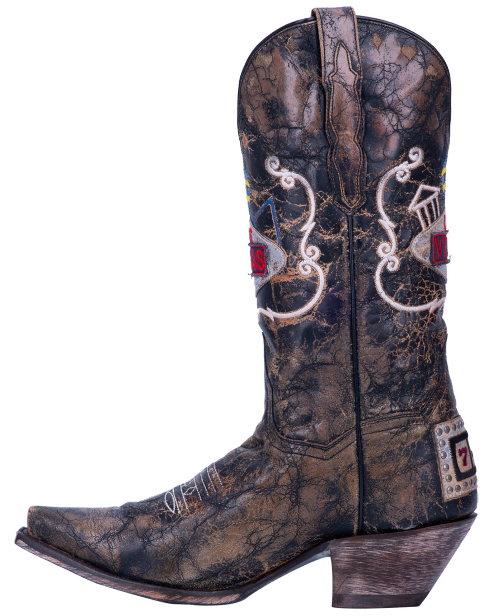 Image #3 - Dan Post Women's Las Vegas Western Boots - Snip Toe, Chocolate, hi-res