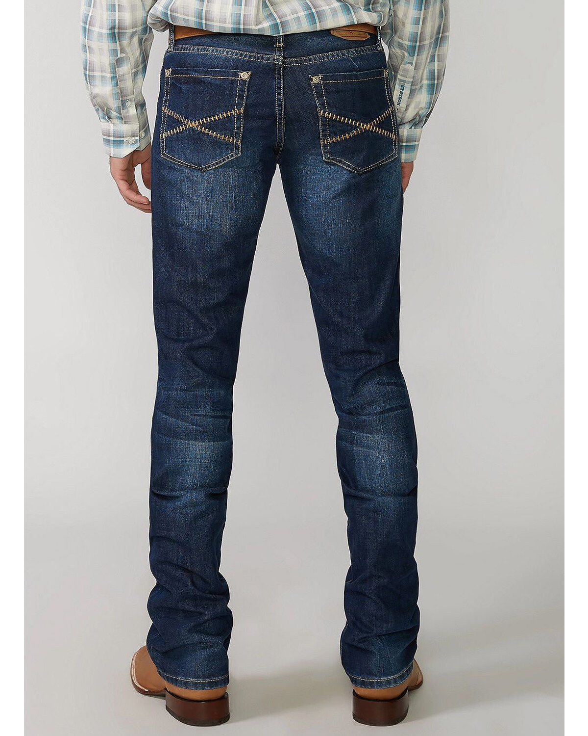 Image #1 - Stetson Men's Rocker Fit Straight Leg Jeans, Med Wash, hi-res