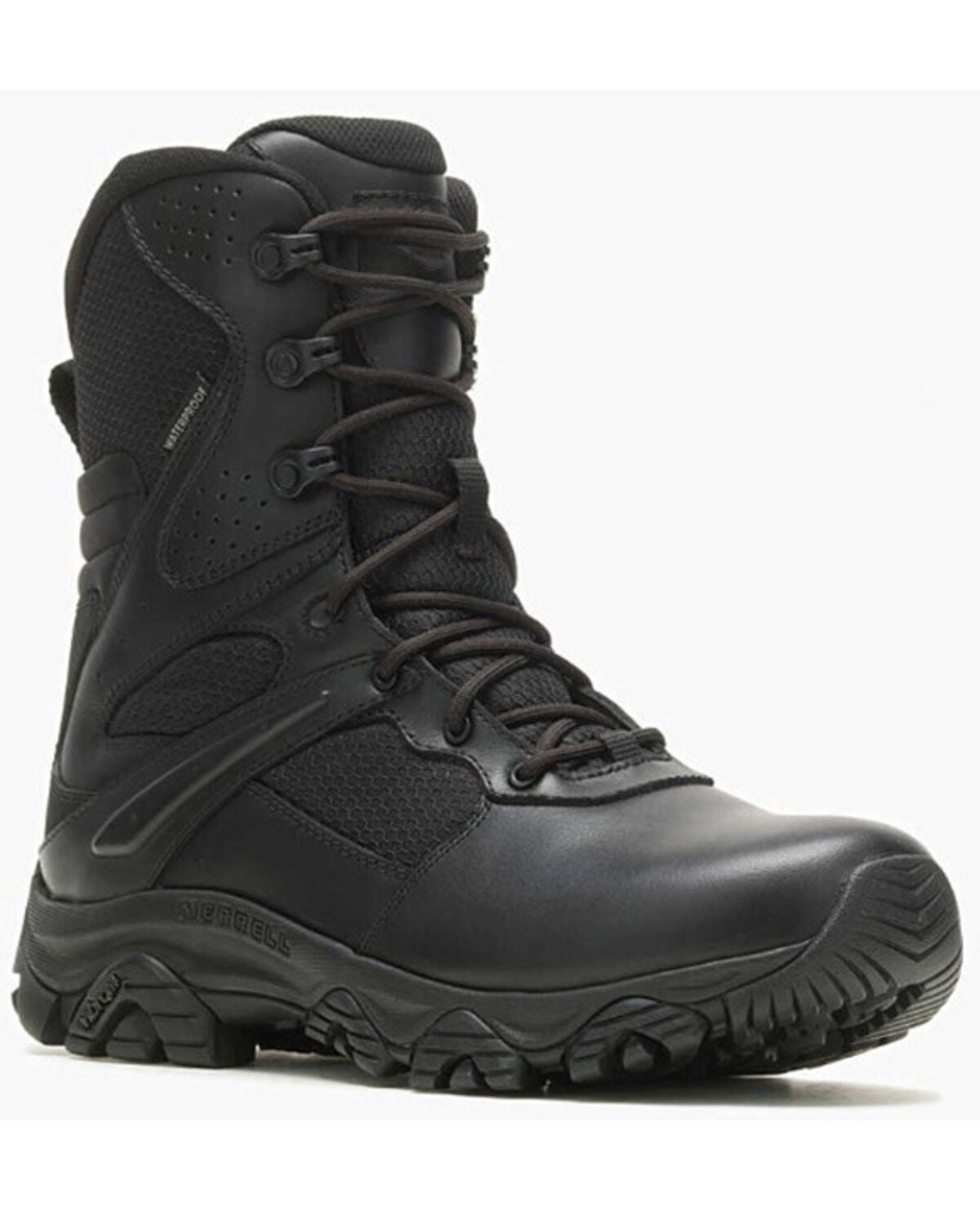 Merrell Men's Moab 3 8" Tactical Response Zip Waterproof Boots - Soft Toe, Black, hi-res