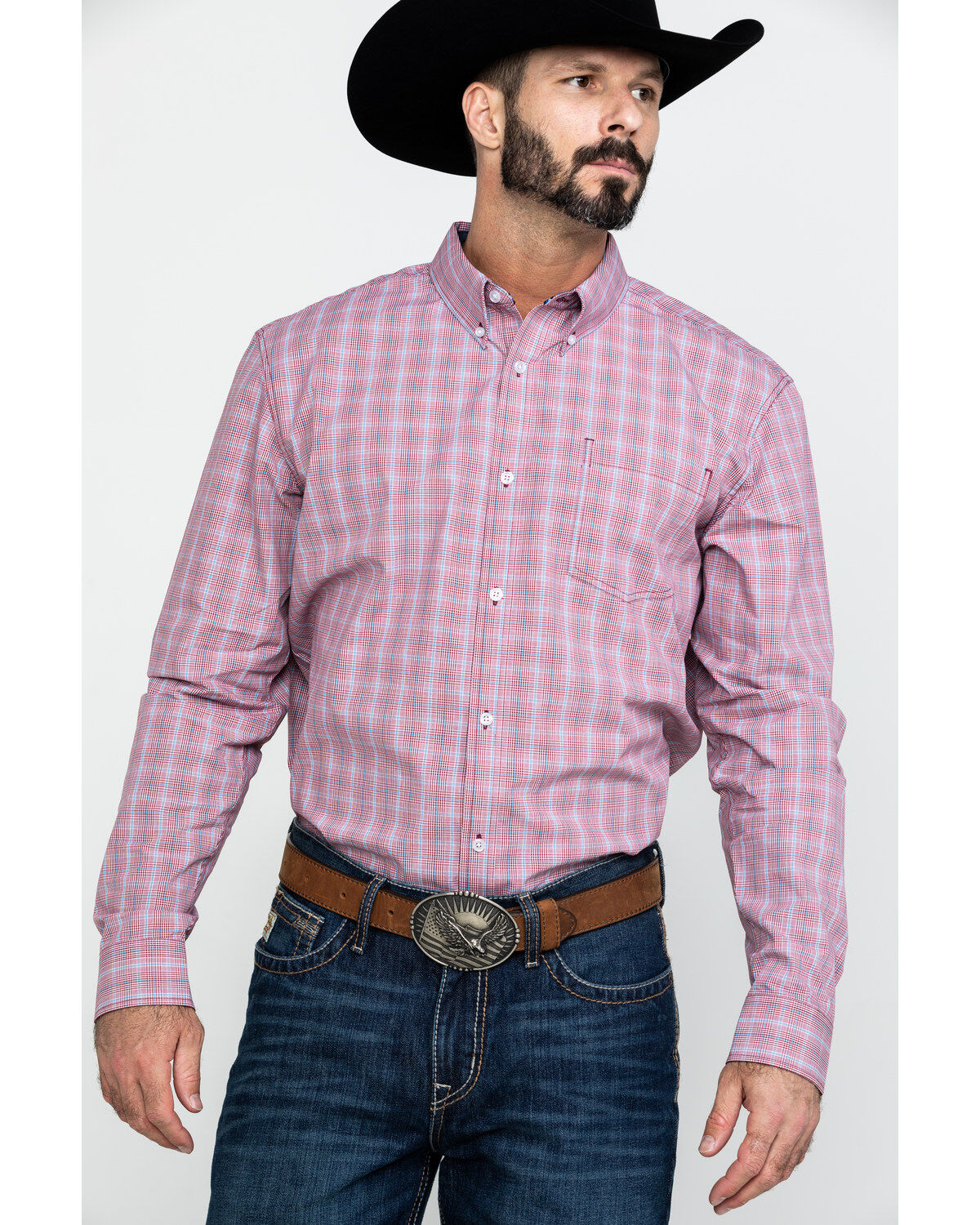 Image #1 - Cody James Core Men's Picnic Small Plaid Long Sleeve Western Shirt, , hi-res
