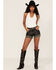 Understated Leather Women's Thelma High Rise Studded Leather Shorts, Black, hi-res