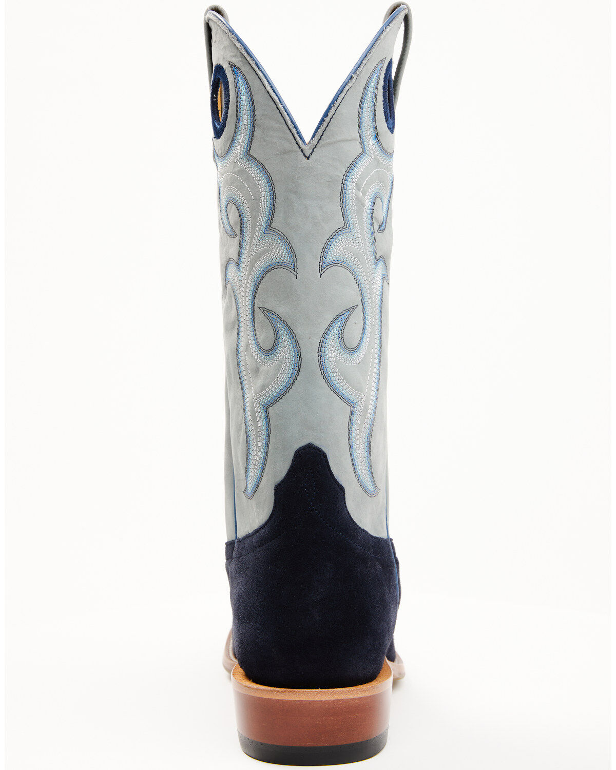 Image #5 - Horse Power Men's Marine Roughout Western Boots - Broad Square Toe, Navy, hi-res