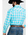 Image #5 - Wrangler Men's Turquoise Logo Large Plaid Long Sleeve Western Shirt , , hi-res