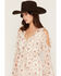 Image #2 - Ash & Violet Women's Floral Print Cold Shoulder Long Sleeve Mini Dress, Cream, hi-res