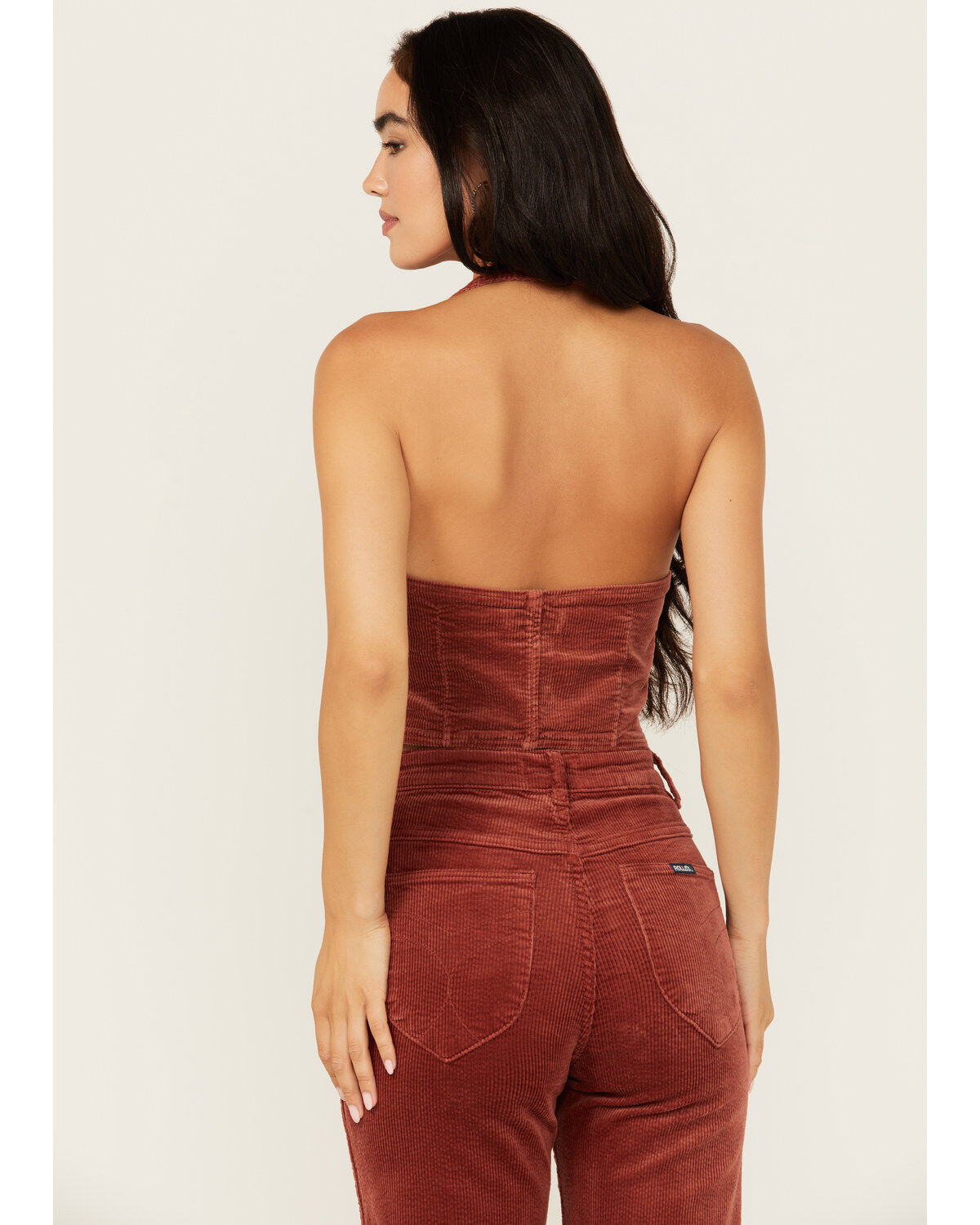 Image #4 - Rolla's Women's Corduroy Halter Vest, Brick Red, hi-res