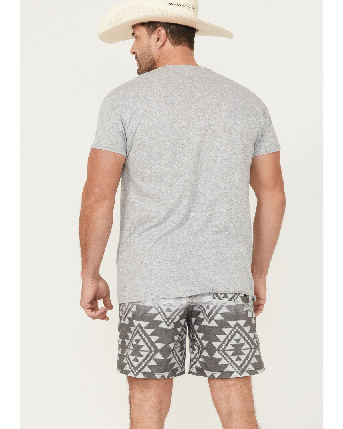 Image #3 - Hooey Men's Big Wake Southwestern Print Board Shorts, Grey, hi-res