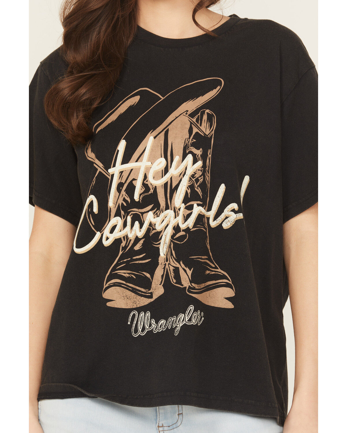 Image #3 - Wrangler Retro Women's Hey Cowboy Short Sleeve Graphic Tee, Black, hi-res
