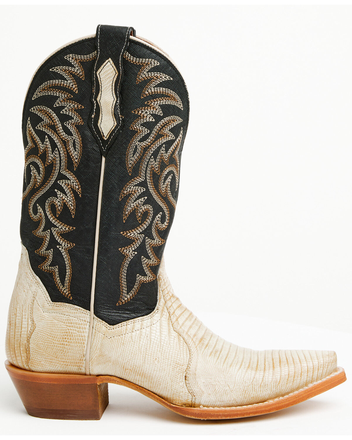 Image #2 - Dan Post Women's Exotic Teju Lizard Western Boots - Snip Toe, Ivory, hi-res