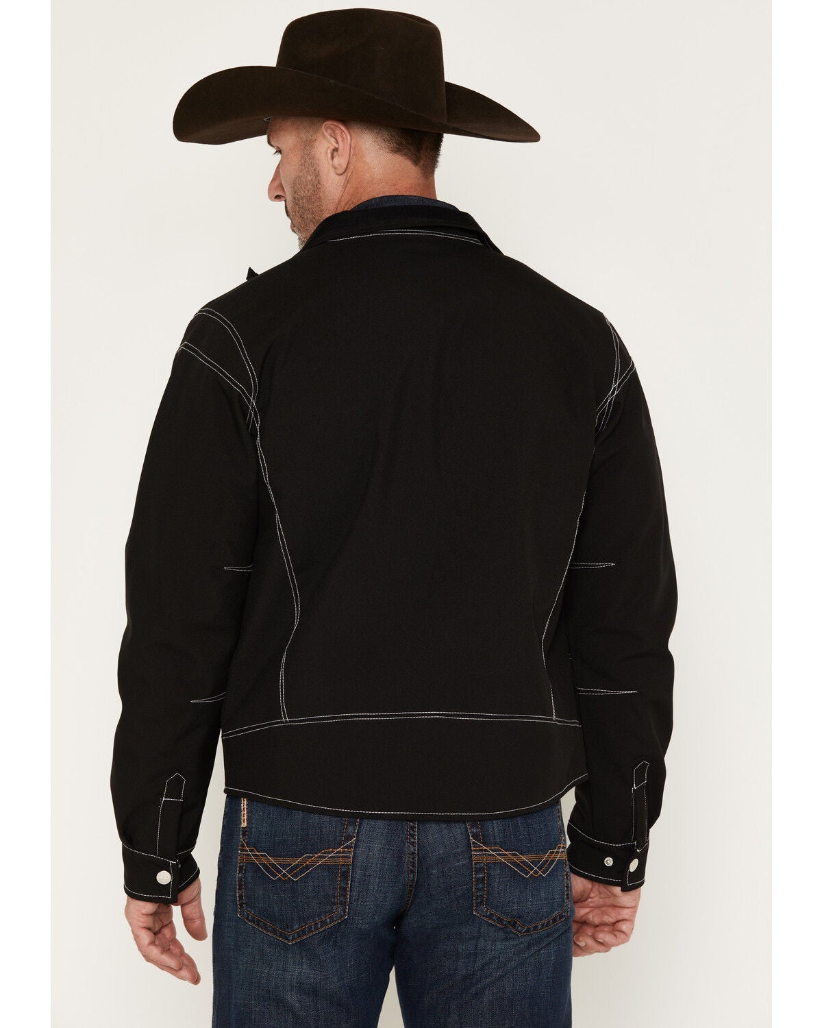 Image #4 - Cowboy Hardware Men's Longhorn Tech Woodsman Jacket, Black, hi-res
