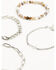 Image #1 - Shyanne Women's Cross Rhinestone and Natural Beaded Chain Bracelet Set - 4 Piece, Silver, hi-res