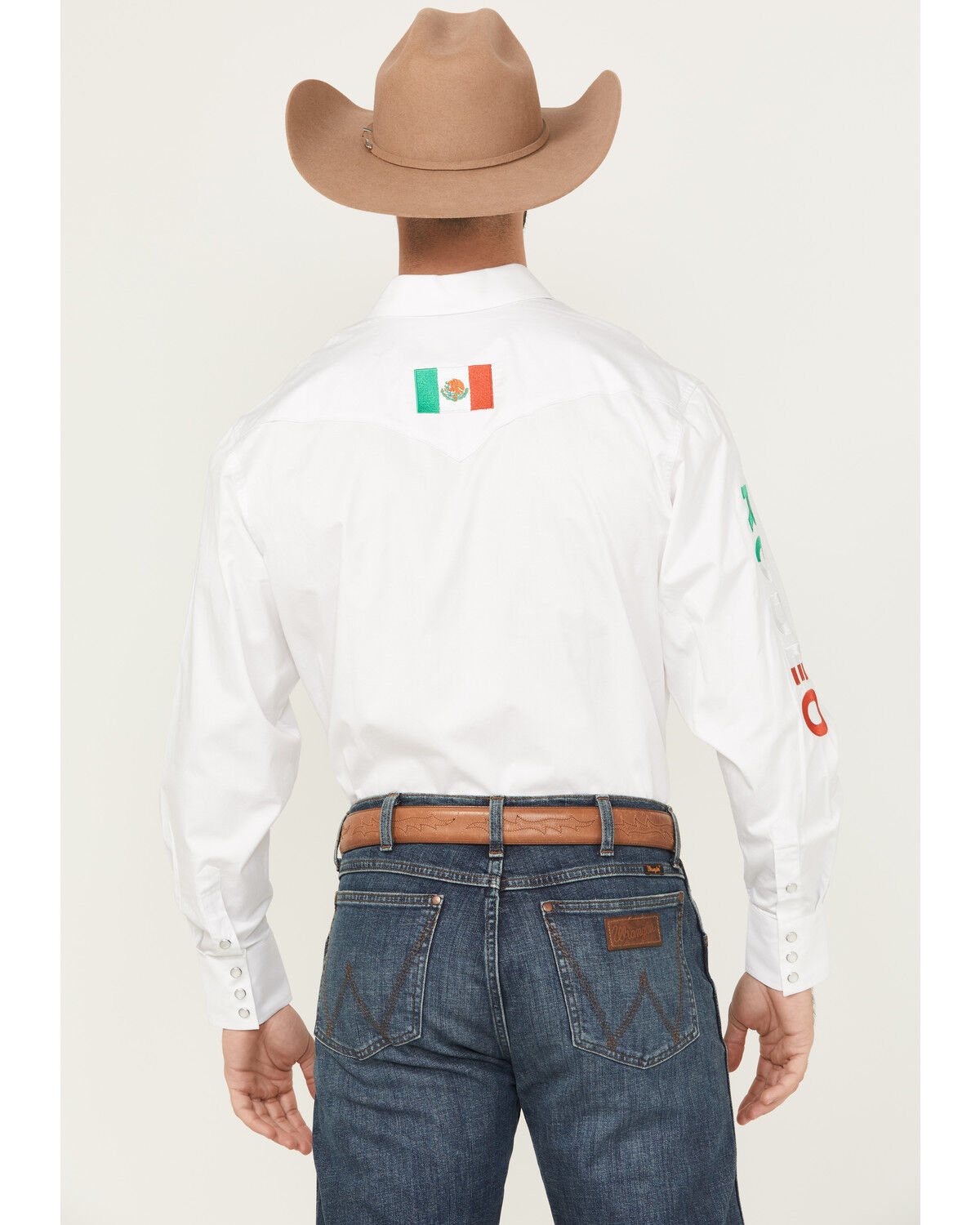 Product Name:  Rodeo Clothing Men's Boot Barn Exclusive Mexico Solid Long Sleeve Pearl Snap Western Shirt