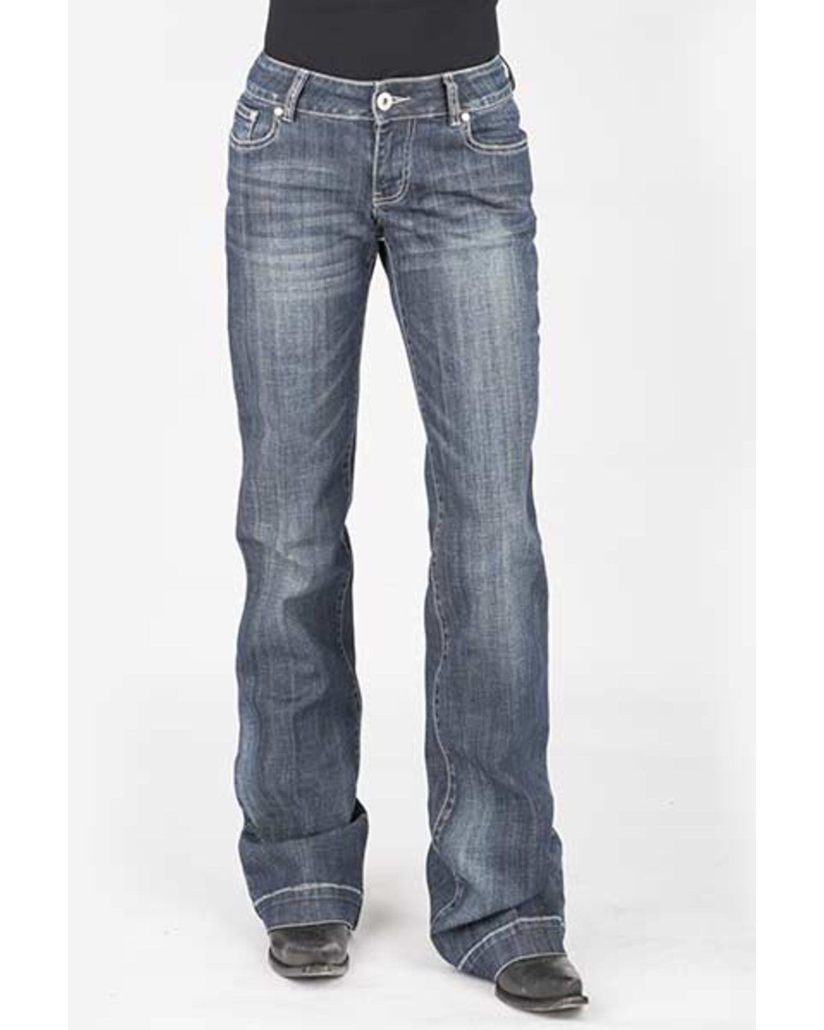 Image #2 - Stetson Women's 214 Medium Wash Trousers, , hi-res