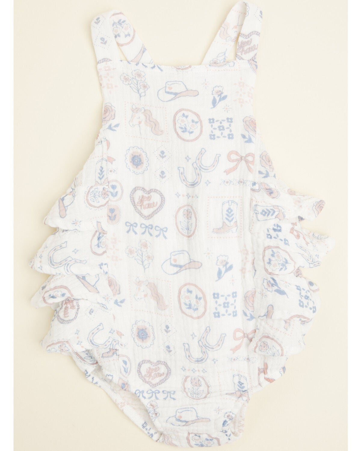 Image #1 - Angel Dear Infant Girls' Country Heirloom Sleeveless Onesie, White, hi-res