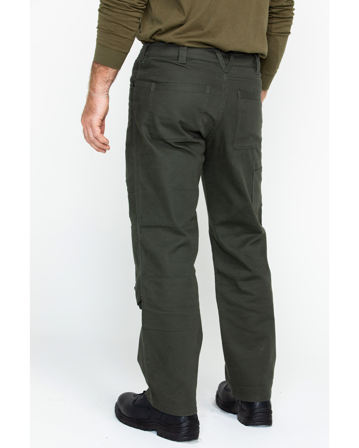 Image #2 - Hawx Men's Stretch Canvas Utility Work Pants, Moss Green, hi-res