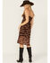 Image #4 - Shyanne Women's Printed Chiffon Sleeveless Slit Midi Dress, Dark Brown, hi-res