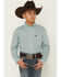 Image #1 - Cinch Boys' Geo Print Long Sleeve Button-Down Western Shirt, Blue, hi-res