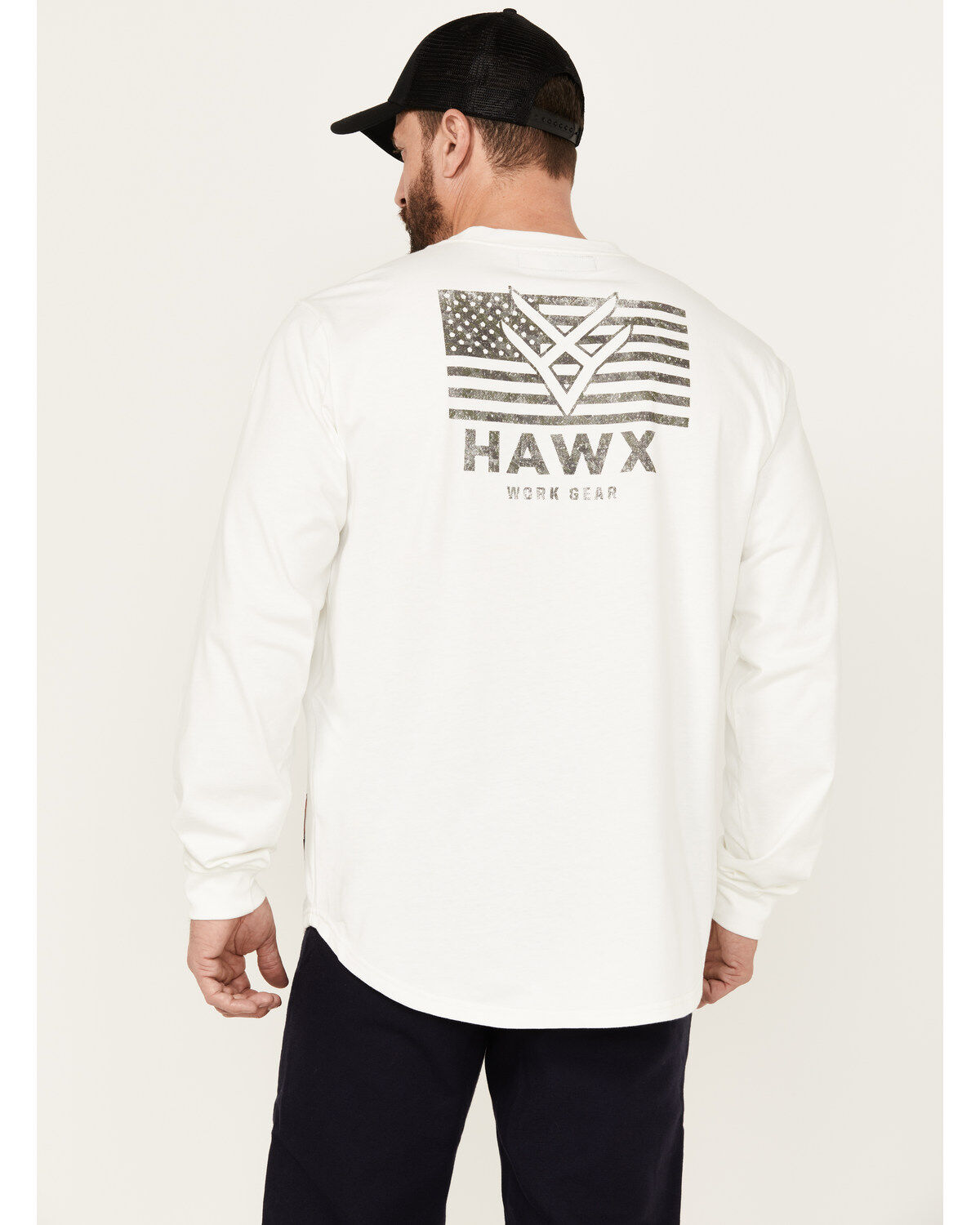 Image #4 - Hawx Men's FR Logo Long Sleeve Graphic T-Shirt, Black, hi-res