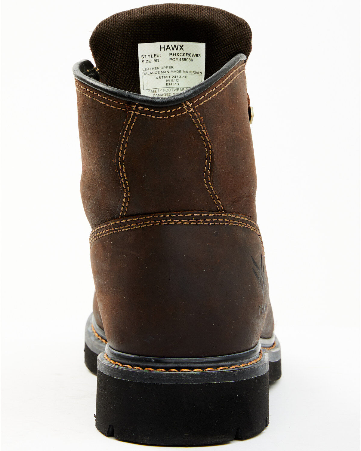 Image #5 - Hawx Men's Oily Crazy Horse Lace-Up 6" Work Boot - Composite Toe, Brown, hi-res
