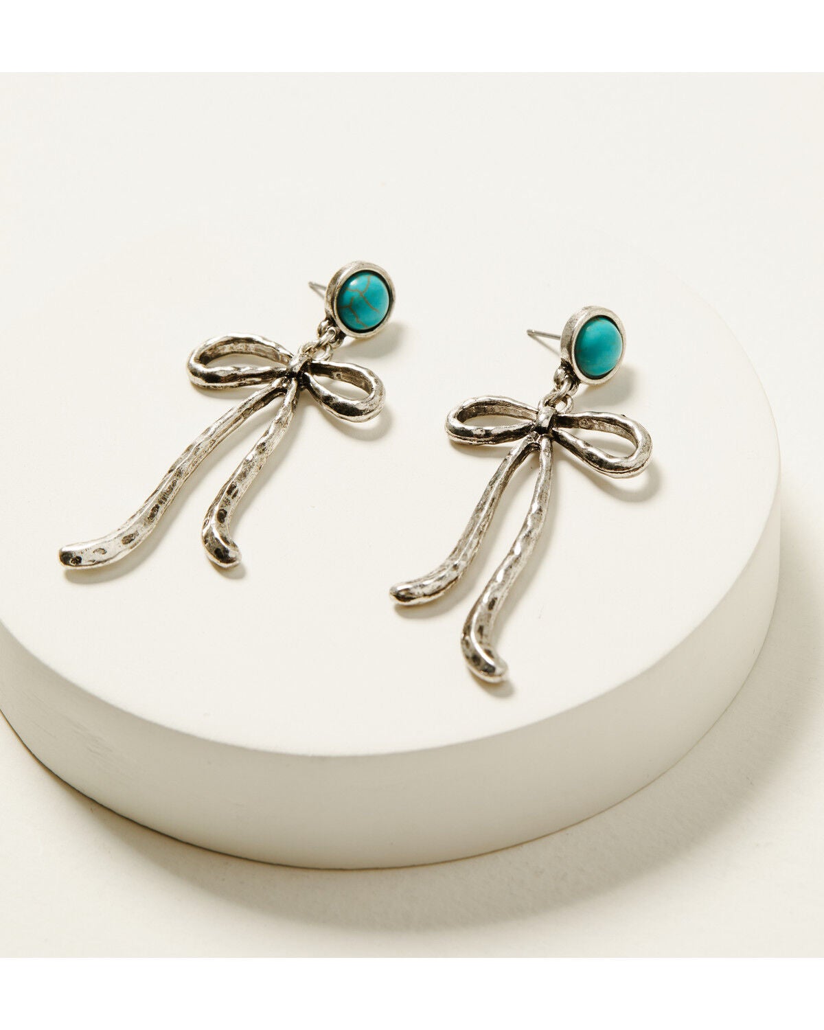 Shyanne Women's Bow Statement Earrings, Silver, hi-res