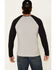 Image #4 - Rock & Roll Denim Men's FR Long Sleeve Work Raglan T-Shirt, Heather Grey, hi-res