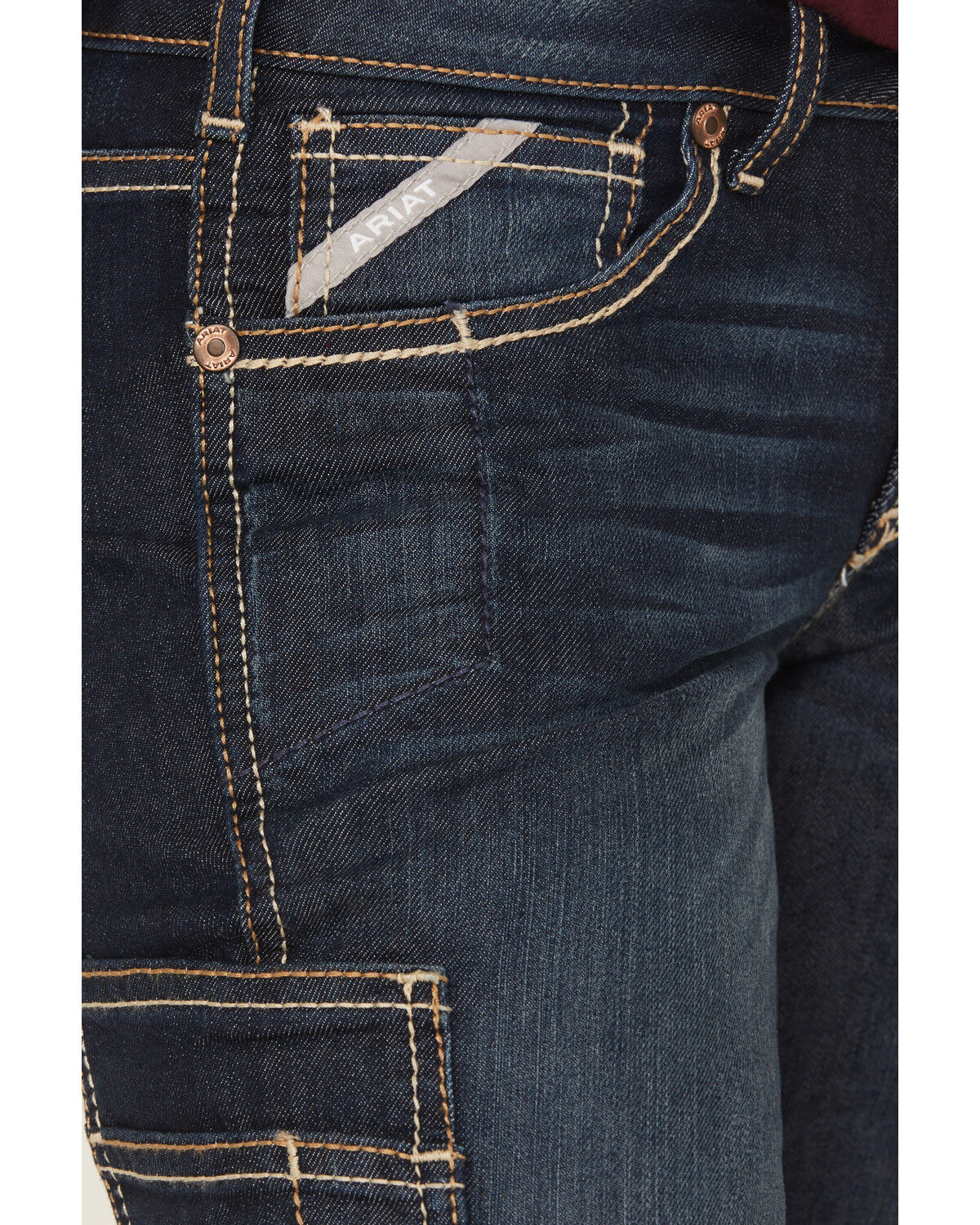 Image #2 - Ariat Women's Rebar Mid Rise Durastretch Riveter Work Bootcut Jeans, Blue, hi-res