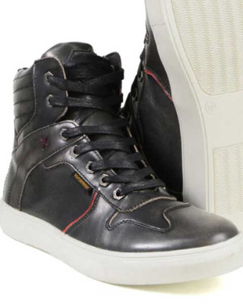 Image #3 - Milwaukee Leather Men's Vintage High-Top Reinforced Street Riding Waterproof Shoes - Round Toe, Black, hi-res