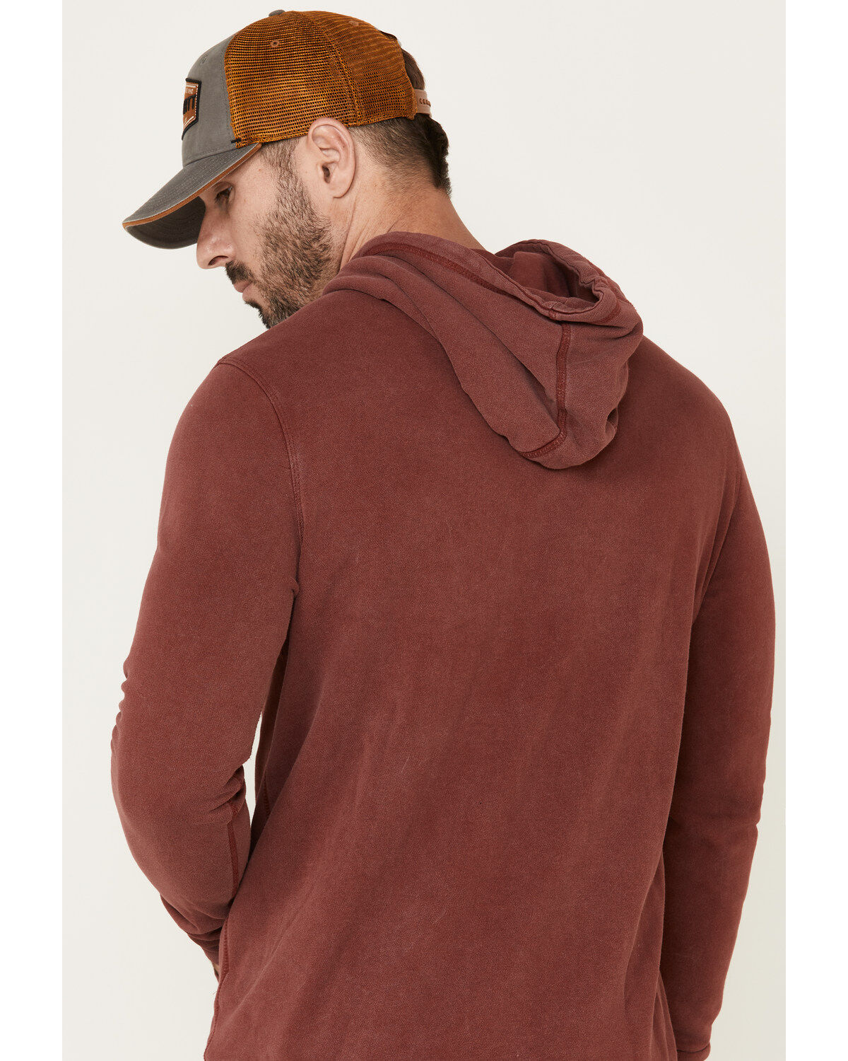 Image #5 - Flag & Anthem Men's Badlands USA Fleece Hooded Sweatshirt, Maroon, hi-res