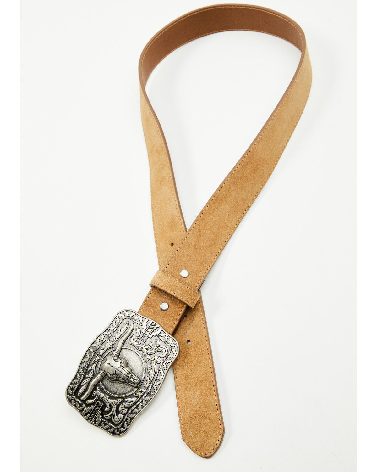 Image #2 - Cody James Men's Rustler Suede Belt, Lt Brown, hi-res