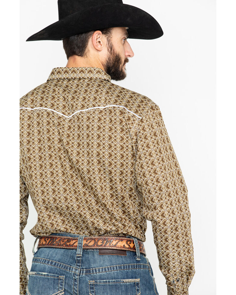 Cowboy Hardware Men's Double Diamond Print Long Sleeve Western Shirt Boot Barn