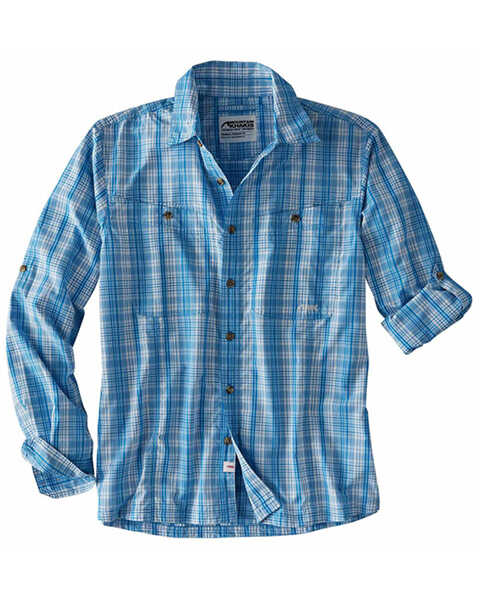 Image #1 - Mountain Khaki's Men's Trail Creek Plaid Long Sleeve Button-Down Shirt, Orange, hi-res