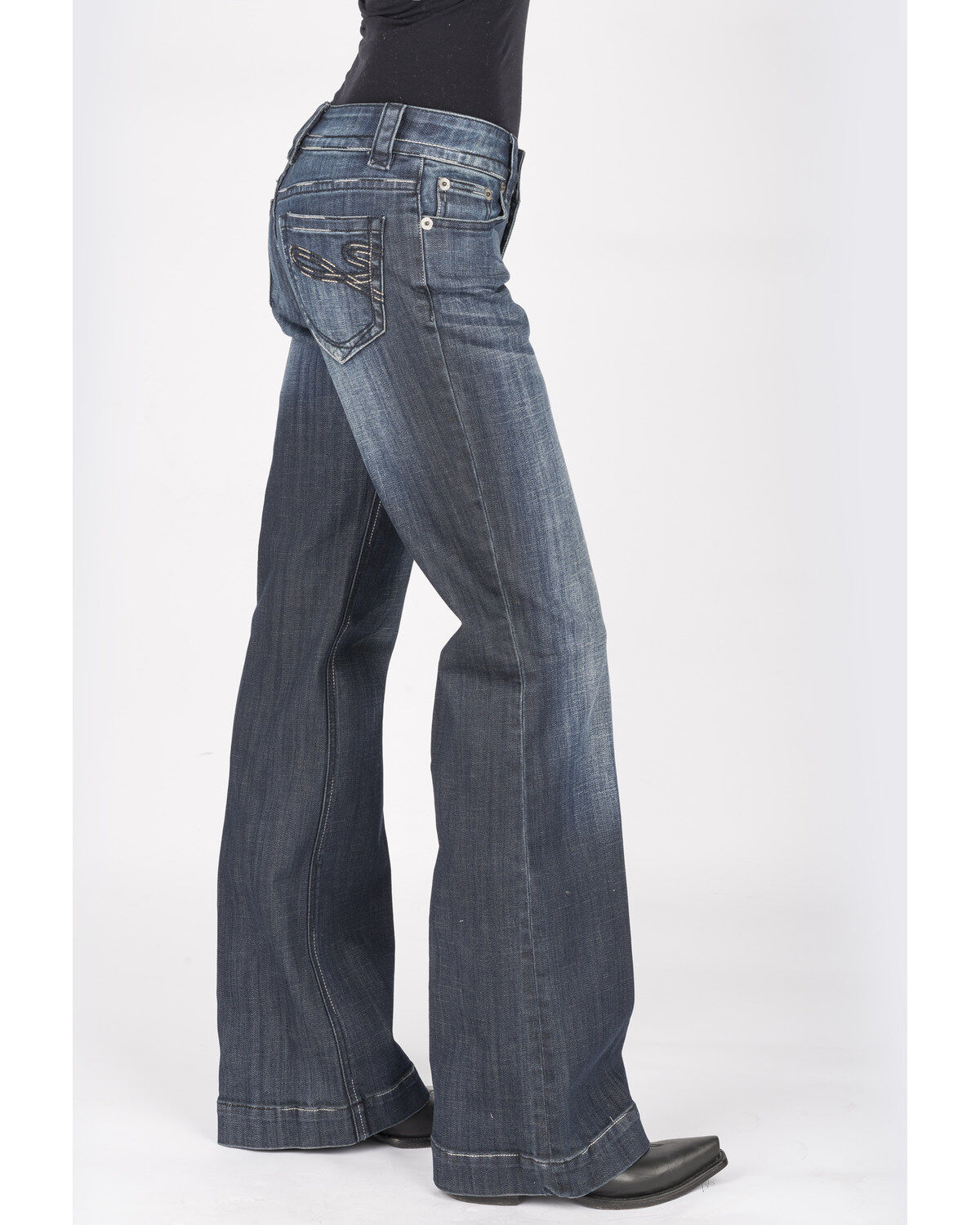 Image #3 - Stetson Women's Dark 214 Trouser Fit Jeans, , hi-res