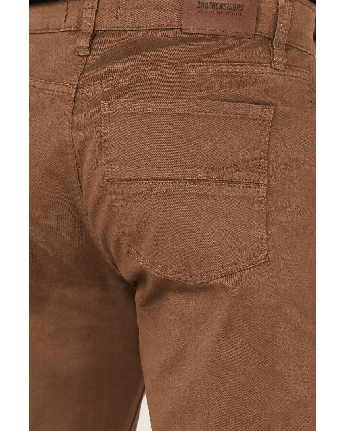 Image #4 - Brothers and Sons Men's Whiskey Wash Stretch Slim Straight Jeans, Tan, hi-res