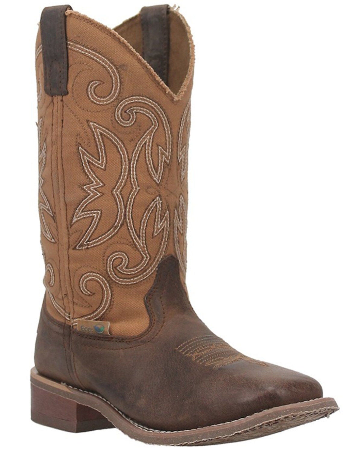 Laredo Women's Caney Western Performance Boots - Broad Square Toe, Honey, hi-res