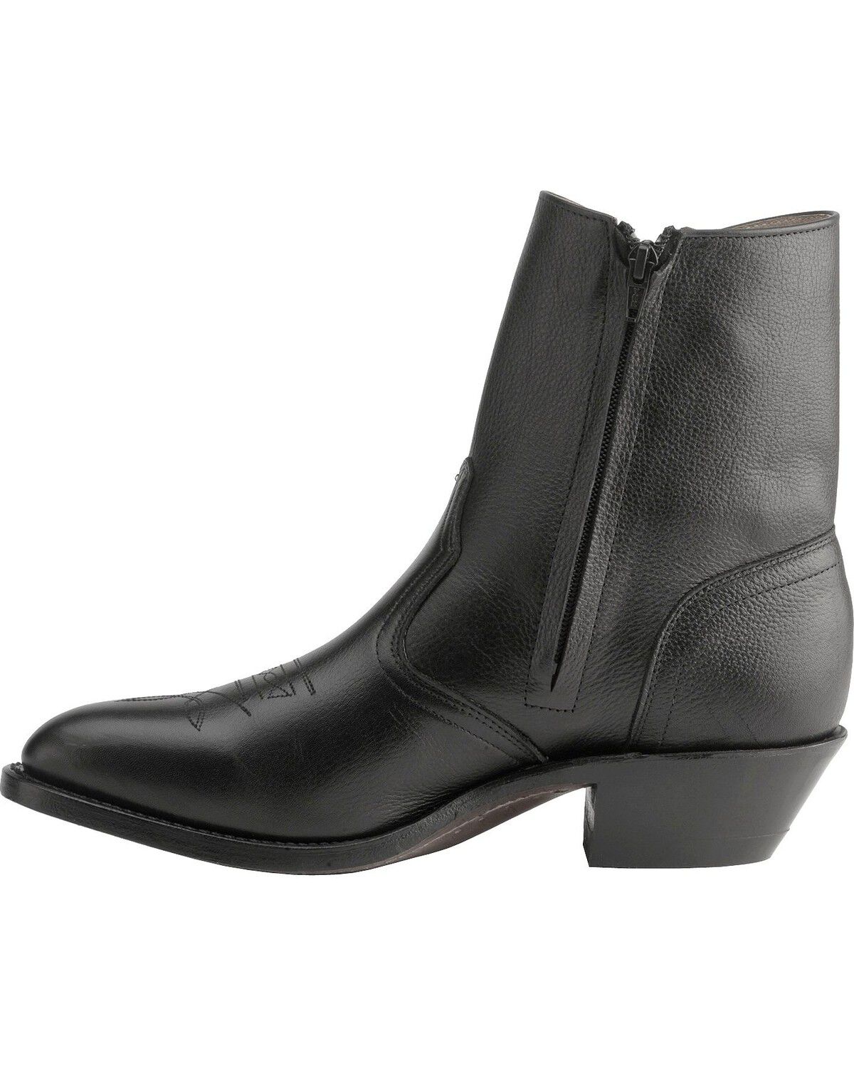 Image #3 - Boulet Men's Zipper Western Boots - Round Toe, Black, hi-res