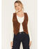Image #1 - Scully Women's Suede Button-Down Vest, Chocolate, hi-res