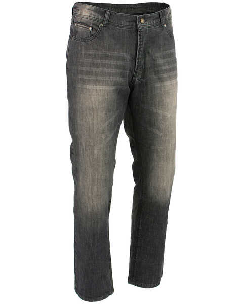 Milwaukee Leather Men's Black 34" Denim Jeans Reinforced With Aramid - XBig, Black, hi-res