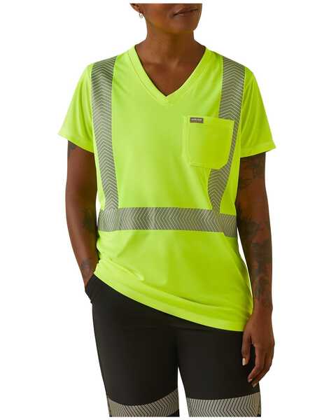 Ariat Women's Rebar Hi-Vis ANSI T-Shirt, Bright Yellow, hi-res