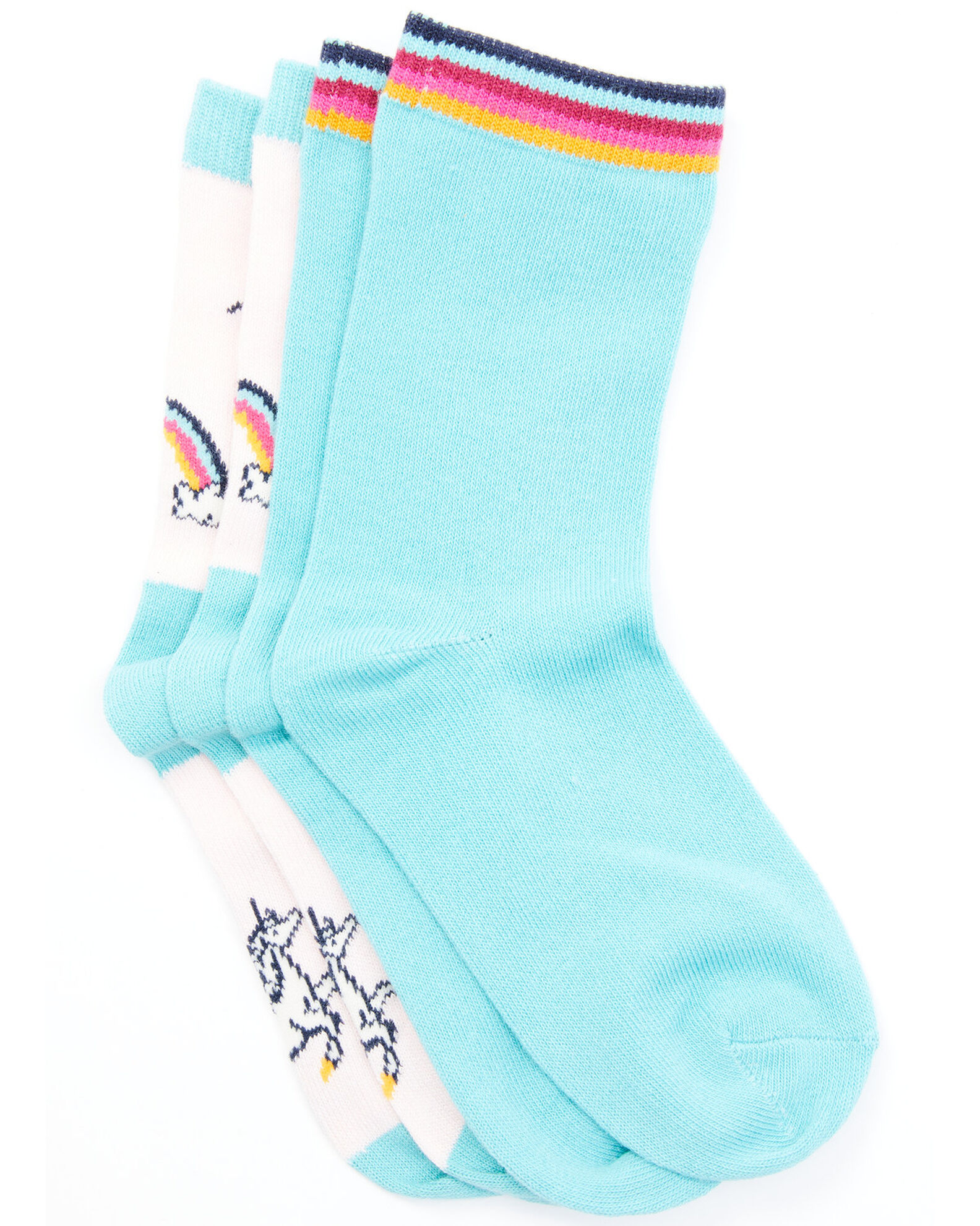 Shyanne Girls' Rainbow Crew Socks - 2 Pack