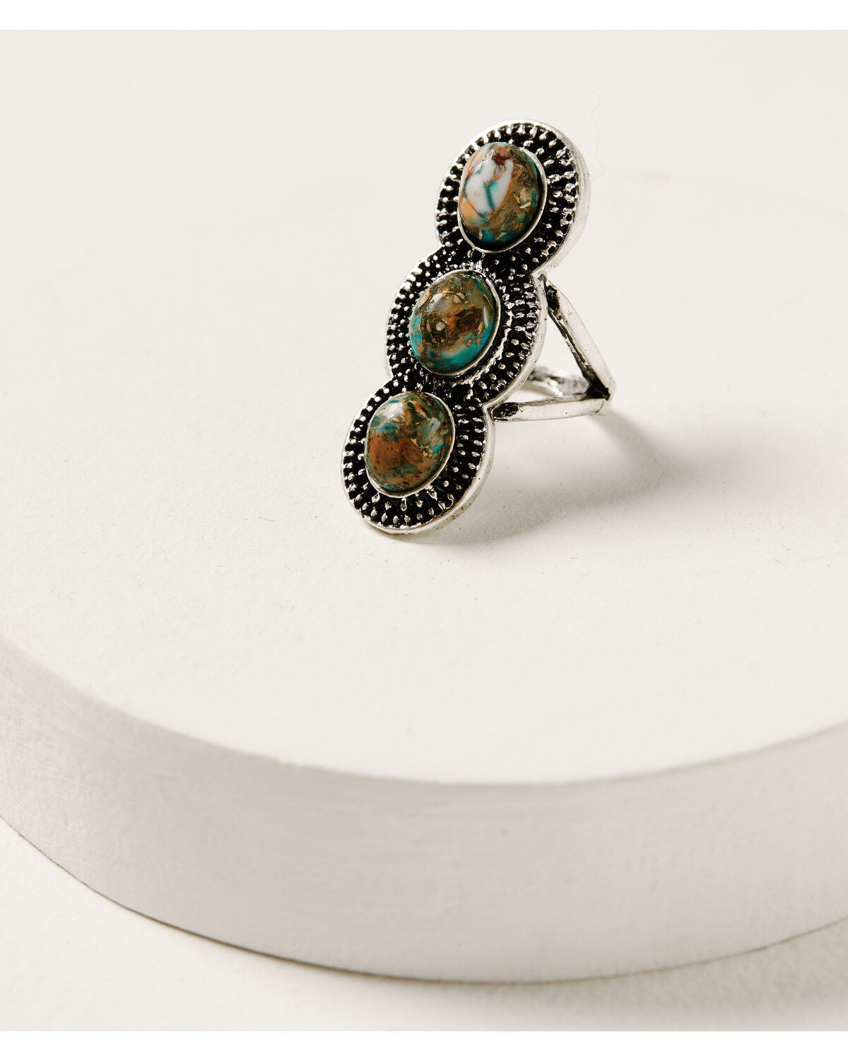 Shyanne Women's Mystic Summer Tiered Concho Statement Ring, Silver, hi-res