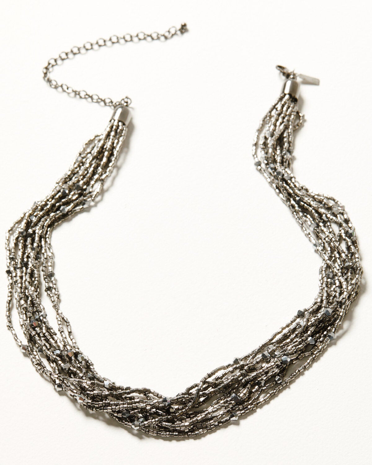 Shyanne Women's Enchanted Forest Beaded Multi-strand Necklace, Pewter, hi-res